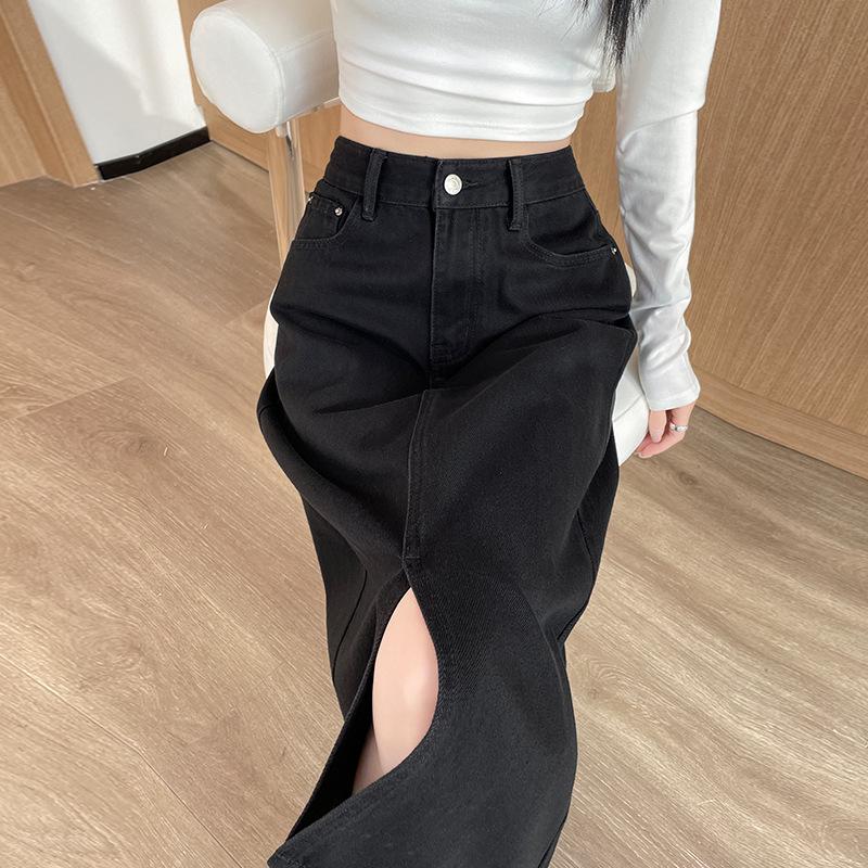 Women s Black High Waist Slit Denim Midi Skirt - Spring A-line Bodycon Design XL: 155-165CM (121-131 lbs)
Women s Black High Waist Slit Denim Midi Skirt - Spring A-line Bodycon Design XL: 155-165CM (121-131 lbs)