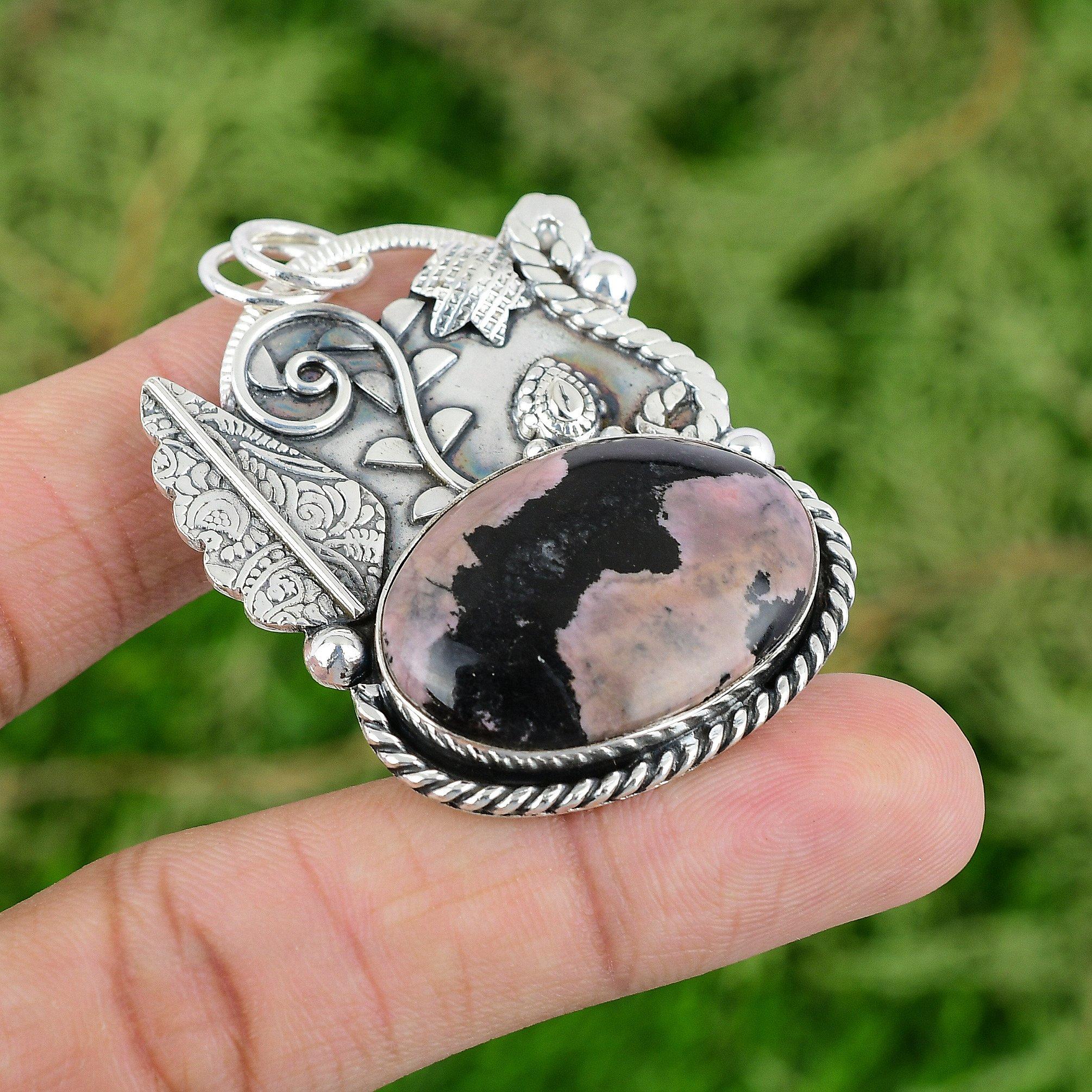 Heart Chakra Natural Rhodonite 925 Sterling Silver Anniversary Wedding Pendant
Heart Chakra Natural Rhodonite 925 Sterling Silver Anniversary Wedding Pendant