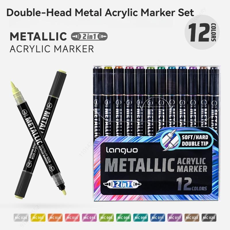 12/48 Metallic Colors Acrylic Paint Markers Dual Tip Pens for Rock Painting Wood Canvas Stone Glass Ceramic Art Supplies Languo
12/48 Metallic Colors Acrylic Paint Markers Dual Tip Pens for Rock Painting Wood Canvas Stone Glass Ceramic Art Supplies Languo