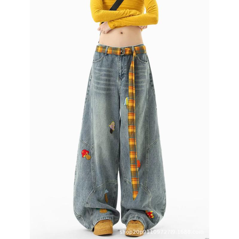 Унисекс Джинсы широкие шаровары в клетку с вышивкой шениллом - Осень/Зима Уличный стиль хип-хоп L синий
Унисекс Джинсы широкие шаровары в клетку с вышивкой шениллом - Осень/Зима Уличный стиль хип-хоп L синий