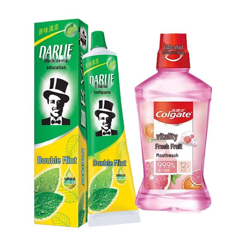 Darlie Dual Mint Toothpaste & Colgate Fresh Fruit Mouthwash Bundle
Darlie Dual Mint Toothpaste & Colgate Fresh Fruit Mouthwash Bundle