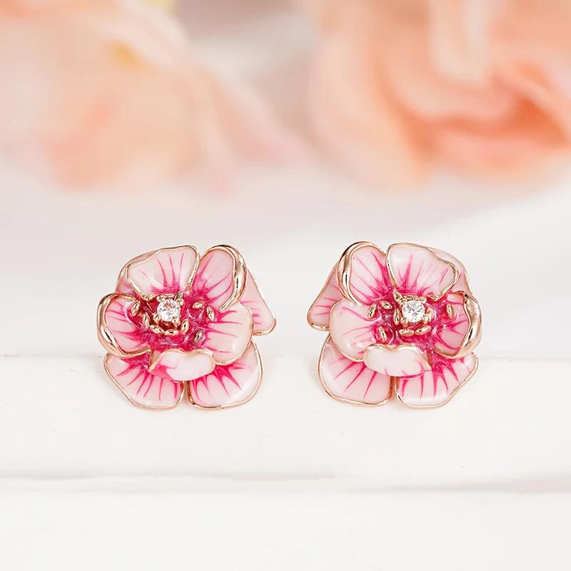 Huitan Romantic Pink Flower Stud Earrings for Women Modern Graceful Piercing Party Zircon Exquisite Temperament Accessories Hot
Huitan Romantic Pink Flower Stud Earrings for Women Modern Graceful Piercing Party Zircon Exquisite Temperament Accessories Hot