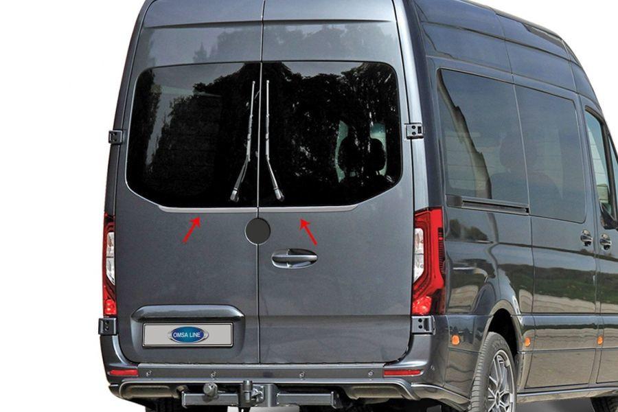 Кромка заднего стекла (2 шт, нерж) OmsaLine - Итальянская нержавейка для Mercedes Sprinter W907/W910 2018- гг
Кромка заднего стекла (2 шт, нерж) OmsaLine - Итальянская нержавейка для Mercedes Sprinter W907/W910 2018- гг
