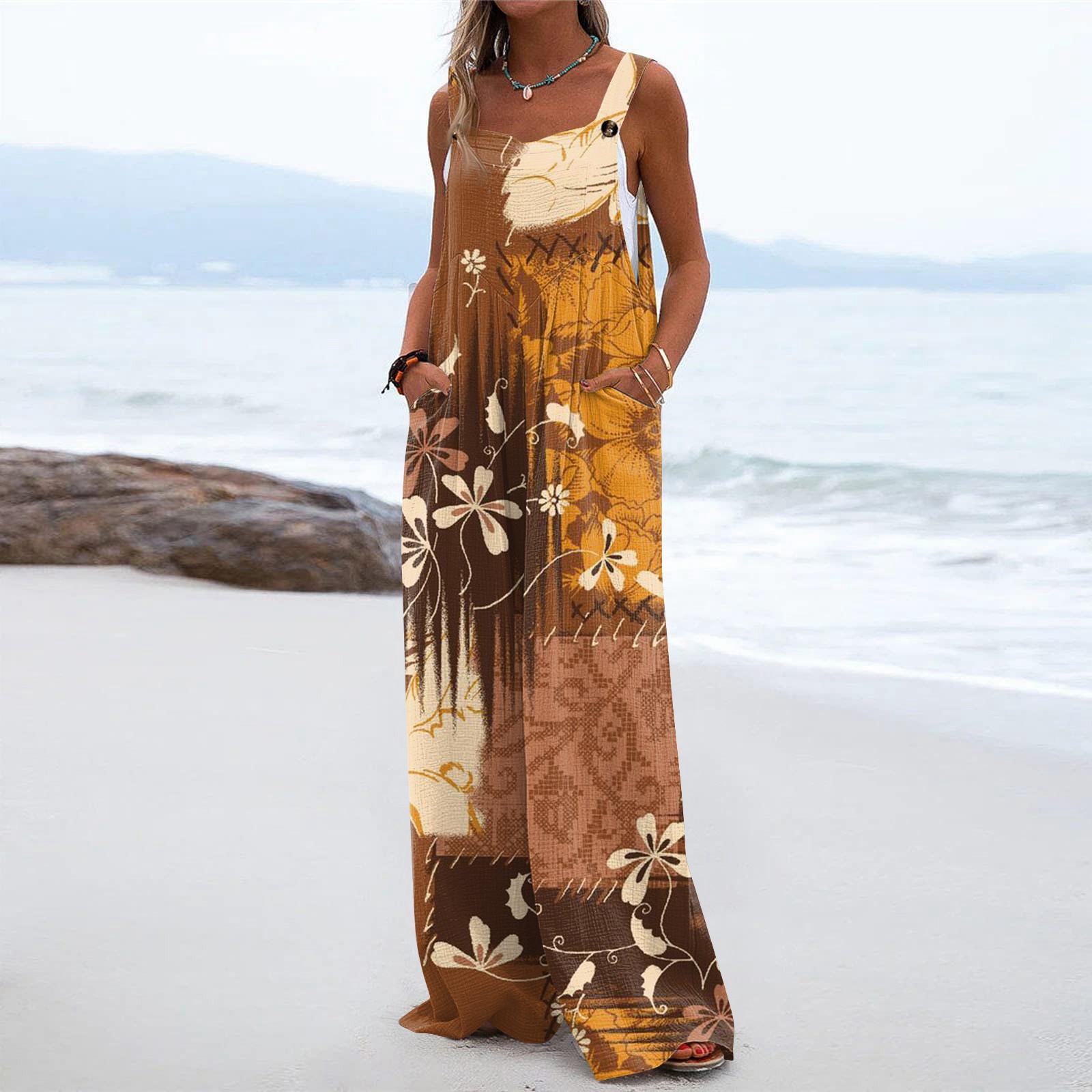 Женский модный повседневный свободный комбинезон без рукавов с карманами и принтом L жёлтый
Женский модный повседневный свободный комбинезон без рукавов с карманами и принтом L жёлтый