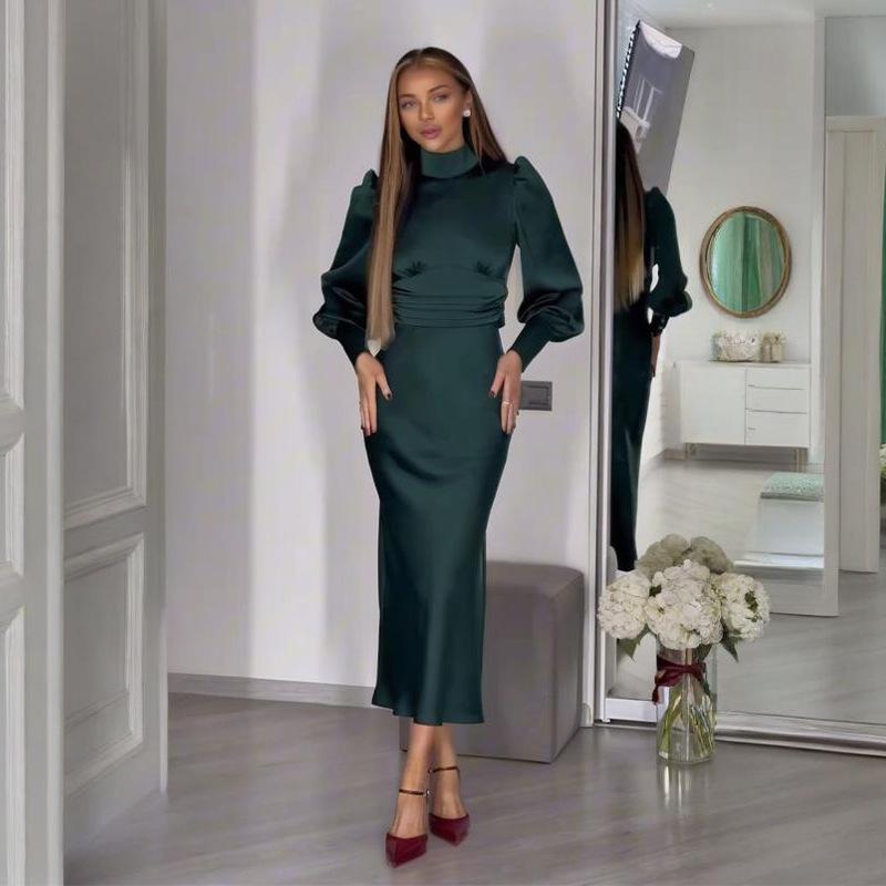 New Arrival: Women s Long Sleeve High Neck Open Back Bodycon Dress XXL темно-зеленого
New Arrival: Women s Long Sleeve High Neck Open Back Bodycon Dress XXL темно-зеленого