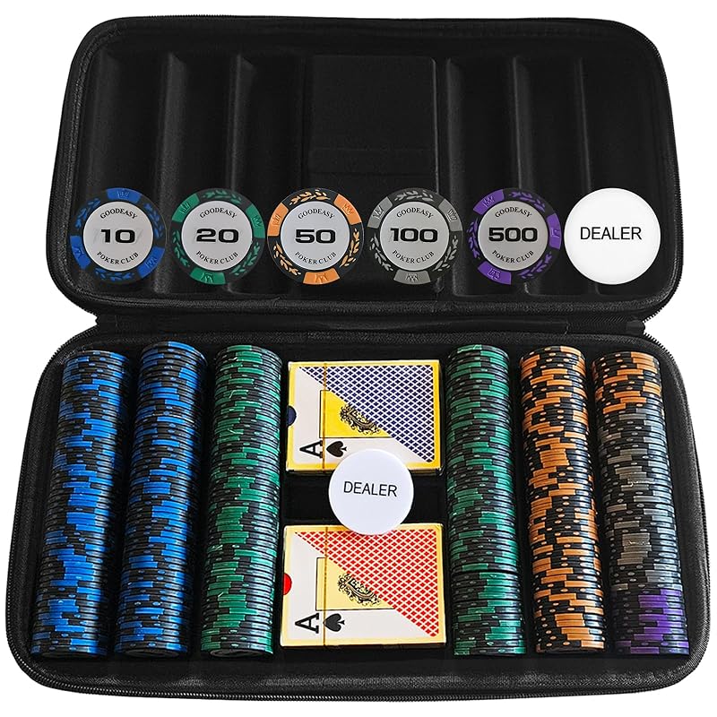 GOODEASY Набір для покеру з 300 фішок (глиняних), двох колод гральних карт та легкого кейса. Ідеально для новачків та домашніх казино. Ідеї для подарунків.
GOODEASY Набір для покеру з 300 фішок (глиняних), двох колод гральних карт та легкого кейса. Ідеально для новачків та домашніх казино. Ідеї для подарунків.