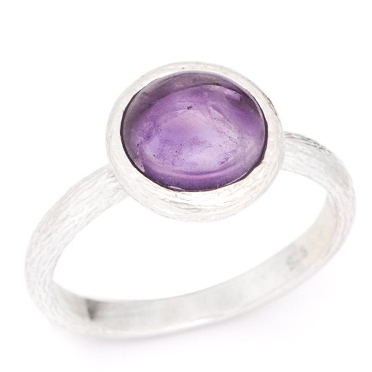 Серебряное кольцо Меган серебряный аметист (родий) - 10 мм 
Серебряное кольцо Меган серебряный аметист (родий) - 10 мм