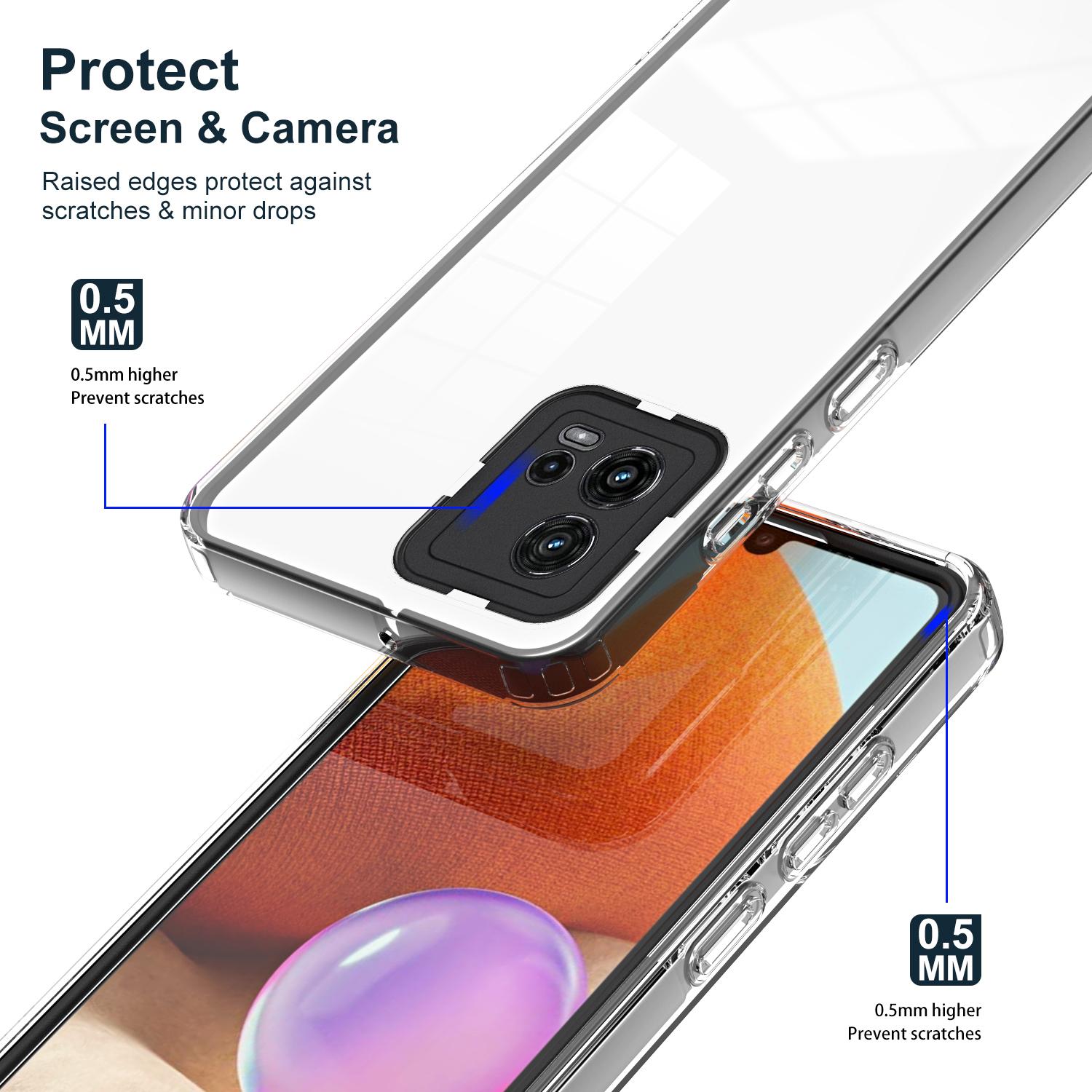 For Motorola Moto G72 5G 3-in-1 Shockproof Phone Case TPU Backplate+PC Frame+PC Camera Ring Clear Cover Black
For Motorola Moto G72 5G 3-in-1 Shockproof Phone Case TPU Backplate+PC Frame+PC Camera Ring Clear Cover Black