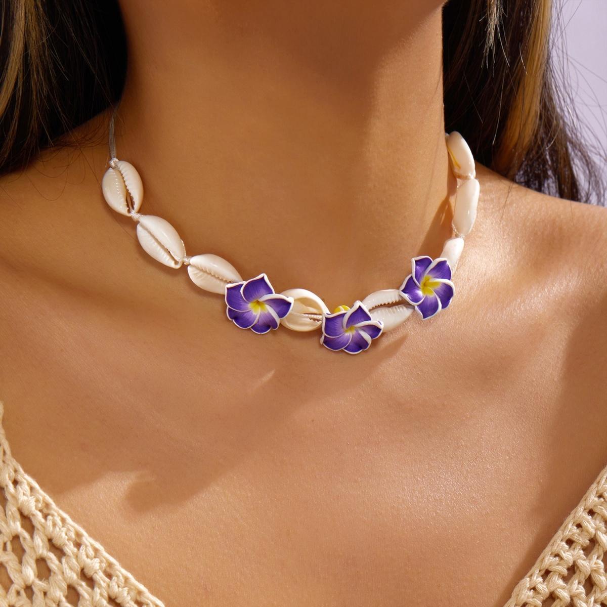 Soft Polymer Clay Flower Shell Pendant Necklace For Women Men Bohemia Floral Braided Rope Chain Choker Summer Daily Wear Jewelry
Soft Polymer Clay Flower Shell Pendant Necklace For Women Men Bohemia Floral Braided Rope Chain Choker Summer Daily Wear Jewelry
