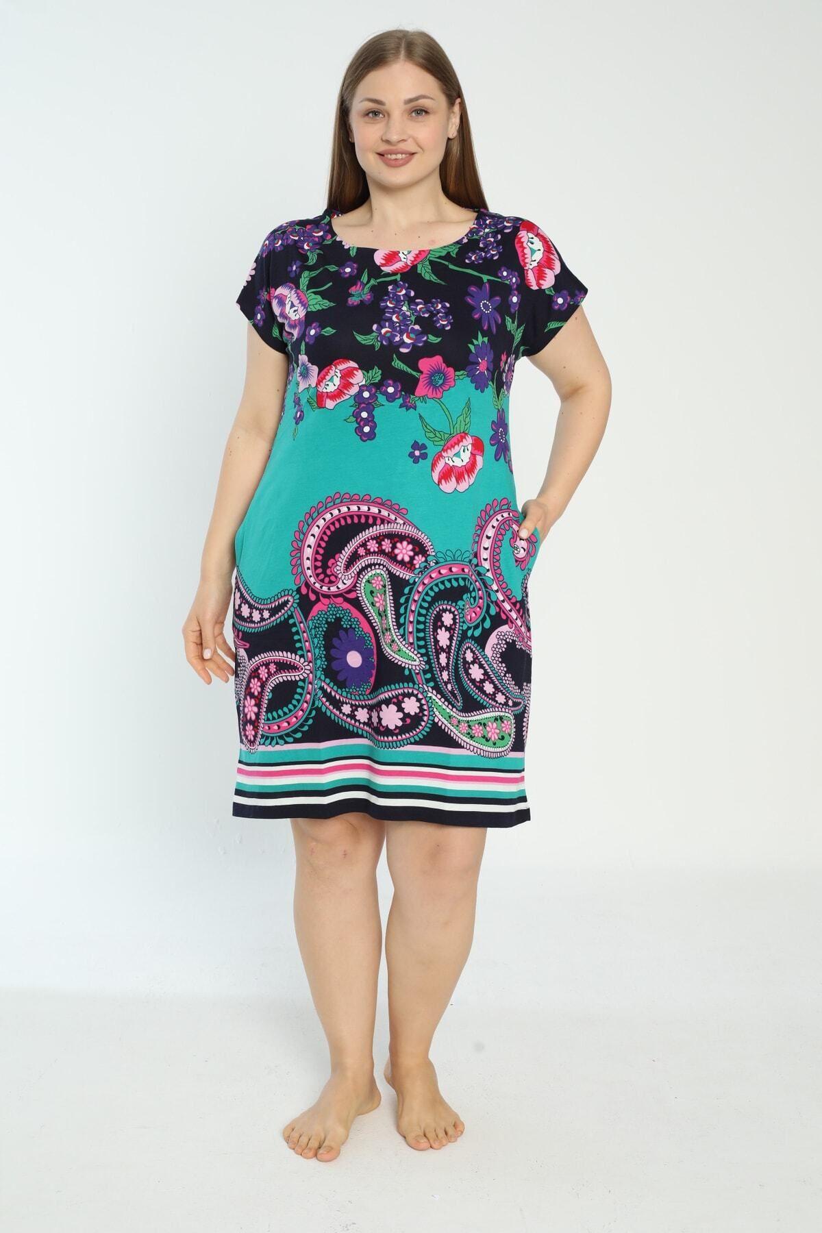 Women s Big Size Dress Patterned Short Sleeve Pocket Combed Cotton Modal Plus Size Dress 2XL
Women s Big Size Dress Patterned Short Sleeve Pocket Combed Cotton Modal Plus Size Dress 2XL