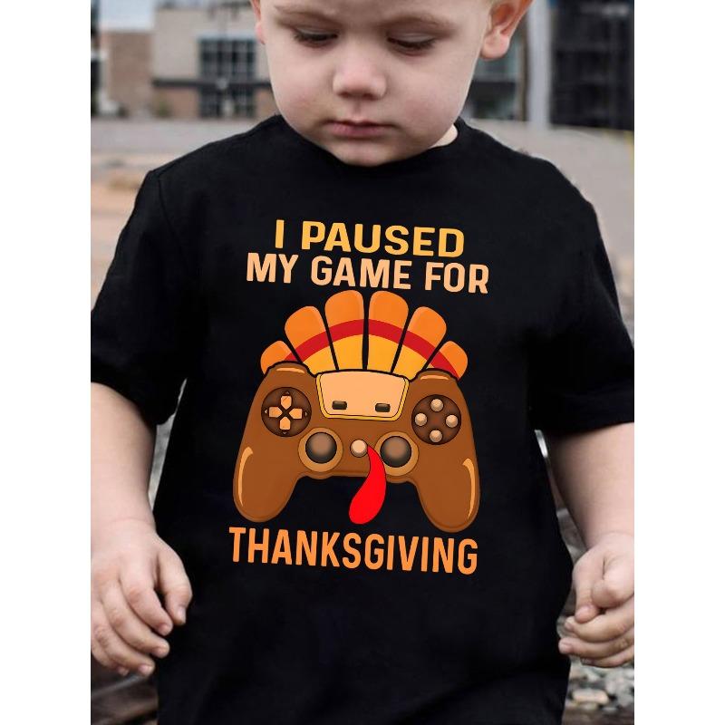 European sizes Thanksgiving Summer Boys Fashion Short Sleeve T-Shirt I PAUSED MY GAME for THANKSGIVING Cartoon Graphic Print Outdoor Casual 98cm чёрный
European sizes Thanksgiving Summer Boys Fashion Short Sleeve T-Shirt I PAUSED MY GAME for THANKSGIVING Cartoon Graphic Print Outdoor Casual 98cm чёрный