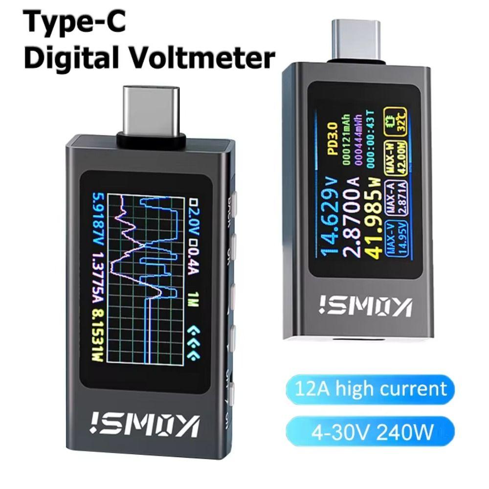 Type-C Voltage Monitor Safe Operation Digital Ammeter Voltmeter DIY Charger Tester Engineers чорний
Type-C Voltage Monitor Safe Operation Digital Ammeter Voltmeter DIY Charger Tester Engineers чорний