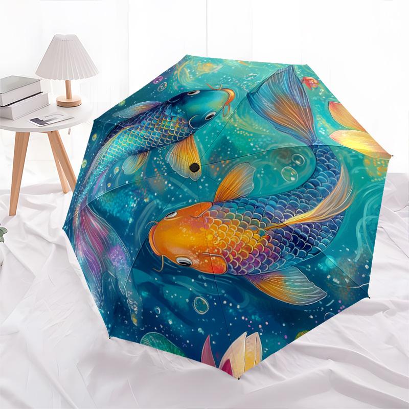 Sea Fish pattern, automatic folding umbrella, portable and foldable design, 8 ribs, a Christmas or birthday gift.
Sea Fish pattern, automatic folding umbrella, portable and foldable design, 8 ribs, a Christmas or birthday gift.