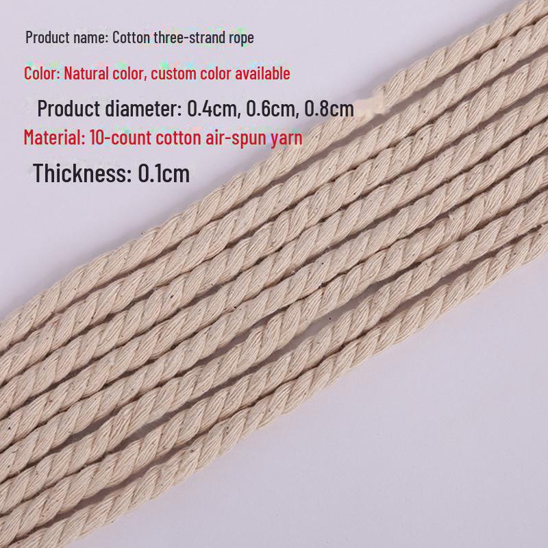 Шнур для украшения шапочки и пояса брюк из хлопчатобумажной ткани, сплетенный из трех нитей, с петлей из рога.