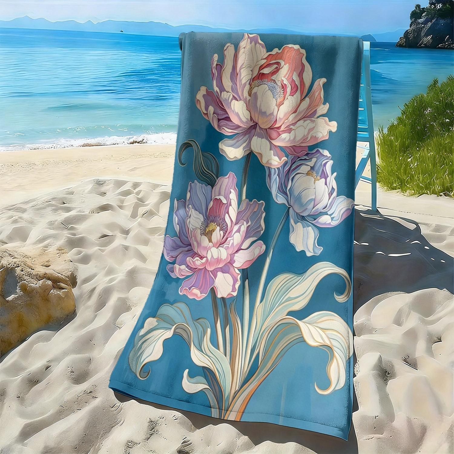 Colorful watercolor floral theme polyester microfiber beach towel is highly absorbent, suitable for swimming and beach outings W30*H60(CM)
Colorful watercolor floral theme polyester microfiber beach towel is highly absorbent, suitable for swimming and beach outings W30*H60(CM)