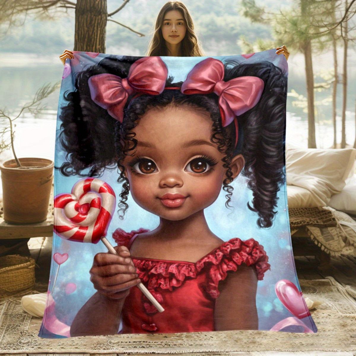 1PC Cute African American Girl Candy Heart Fleece Blanket Child Art Print Soft Cozy Throw for Kids Room Decor 130x150cm51x59in
1PC Cute African American Girl Candy Heart Fleece Blanket Child Art Print Soft Cozy Throw for Kids Room Decor 130x150cm51x59in