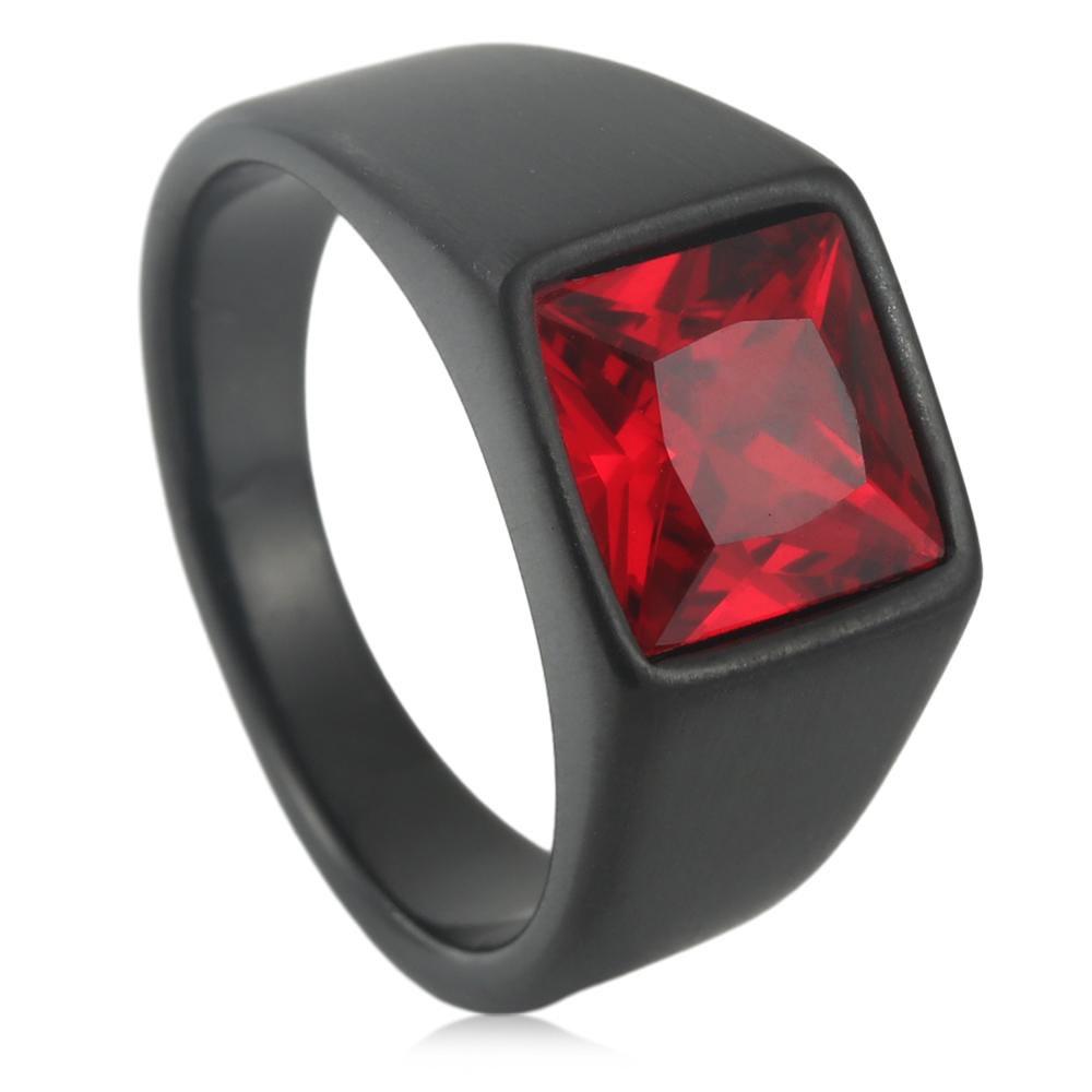 European and American Titanium Steel Zircon Ring Vintage Punk Trendy Female Stainless Steel Ruby Ring 7
European and American Titanium Steel Zircon Ring Vintage Punk Trendy Female Stainless Steel Ruby Ring 7