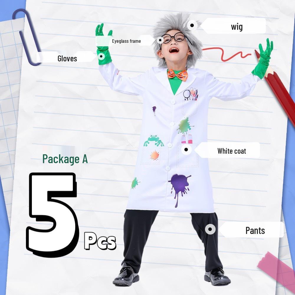 Дитячий костюм божевільного вченого для Хелловіну, наукових експериментів та виступів Small
Дитячий костюм божевільного вченого для Хелловіну, наукових експериментів та виступів Small