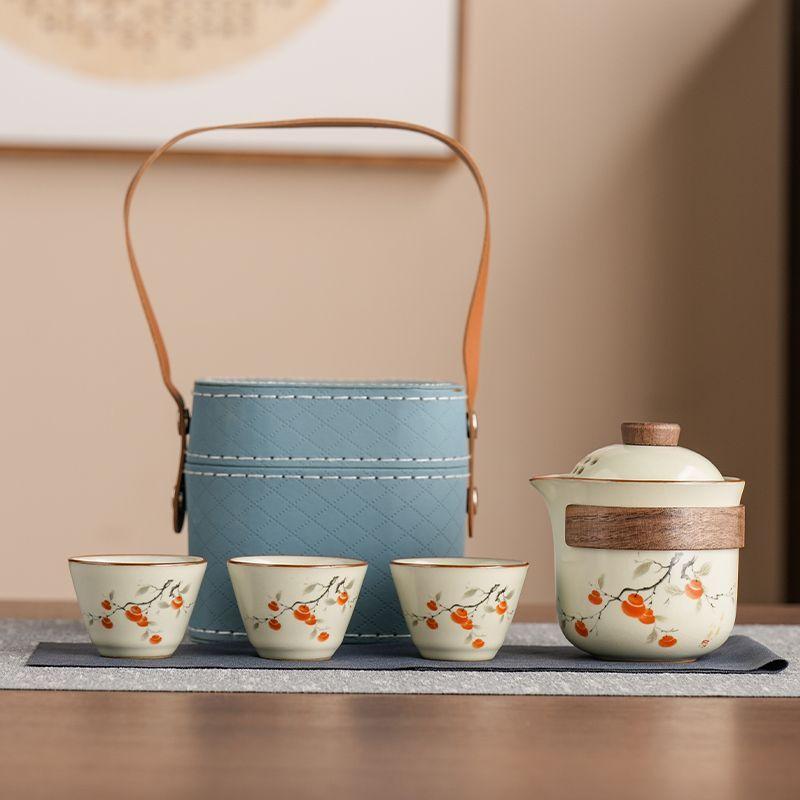 Ge Kiln Travel Tea Set Quick Cup Kung Fu Teapot Household, Outdoor Teacup Heat-resistant Brewing Tea Tool Complete Teaware
Ge Kiln Travel Tea Set Quick Cup Kung Fu Teapot Household, Outdoor Teacup Heat-resistant Brewing Tea Tool Complete Teaware