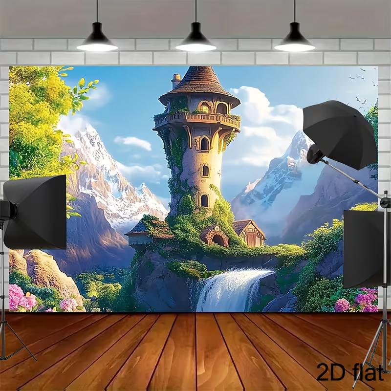 2D Enchanted Rapunzel Tower Photography Backdrop with Waterfall 47.2x31.5inch/120*80cm
2D Enchanted Rapunzel Tower Photography Backdrop with Waterfall 47.2x31.5inch/120*80cm