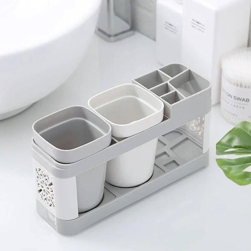 ElectricToothbrush Organizer Holder Thicken Bottom Independent Grids Sturdy Simple Water Draining Toothbrush Toothpaste Stand two cup
ElectricToothbrush Organizer Holder Thicken Bottom Independent Grids Sturdy Simple Water Draining Toothbrush Toothpaste Stand two cup
