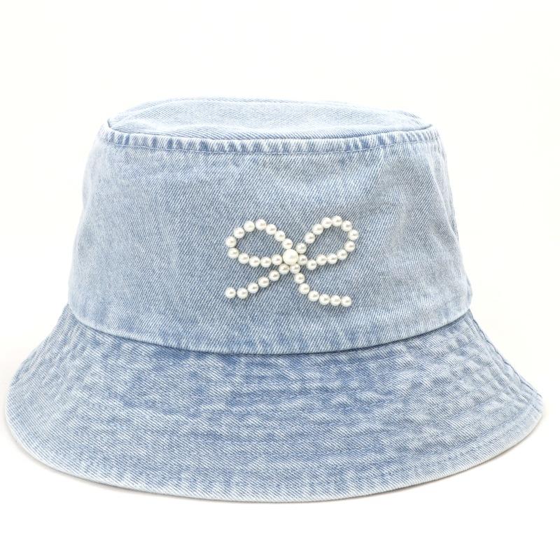 New Korean Style Ins Popular Pearl Beads Butterfly Washed Denim Bucket Hat For Women Summer Sunscreen Outdoor Fisherman Cap світло-синій колір
New Korean Style Ins Popular Pearl Beads Butterfly Washed Denim Bucket Hat For Women Summer Sunscreen Outdoor Fisherman Cap світло-синій колір