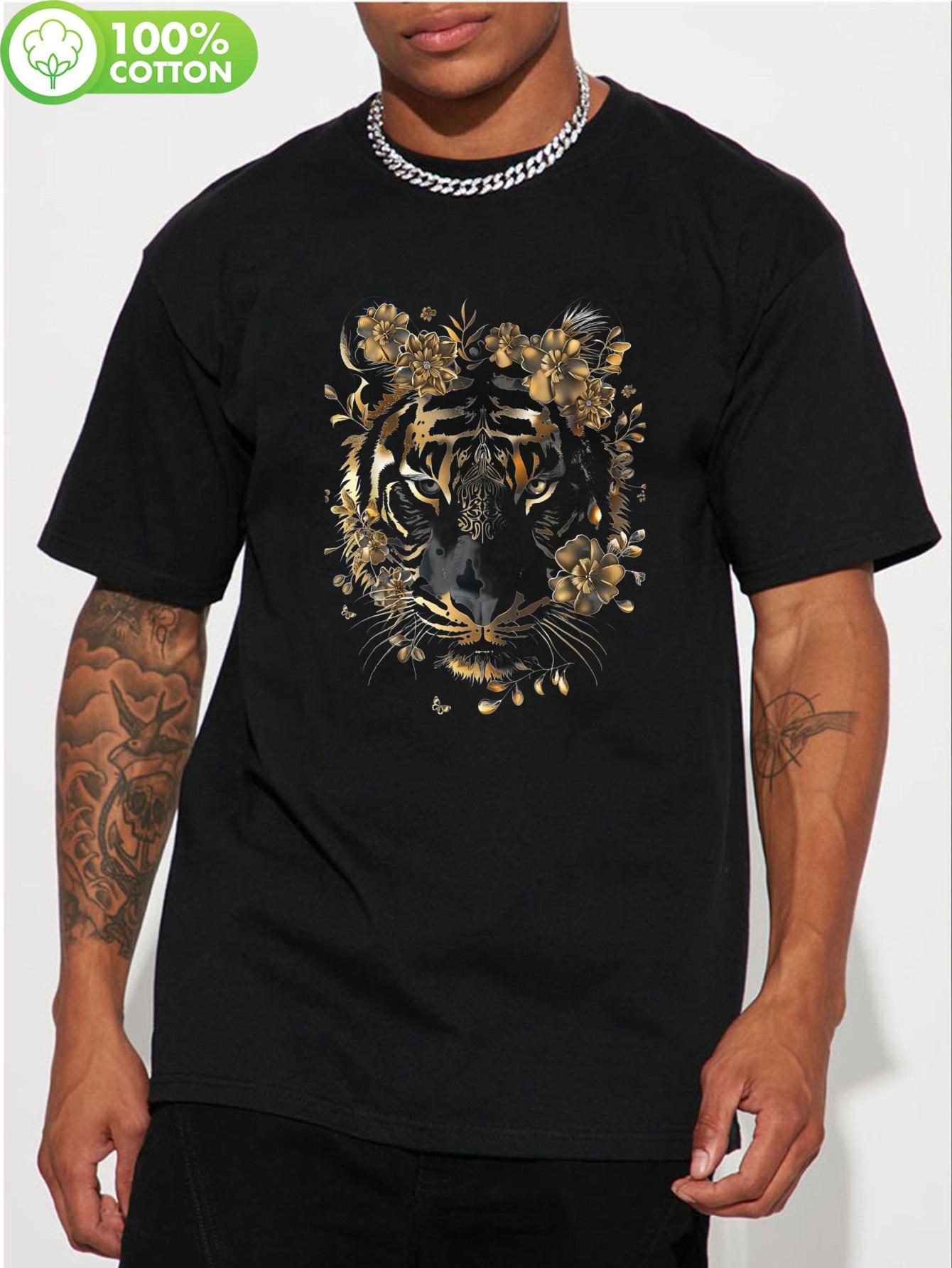 LocalBlack Black Golden Striped Tiger Graphic T-shirt - 100% Cotton 180gsm Regular Fit Casual Tee for Outdoor Hiking S
LocalBlack Black Golden Striped Tiger Graphic T-shirt - 100% Cotton 180gsm Regular Fit Casual Tee for Outdoor Hiking S