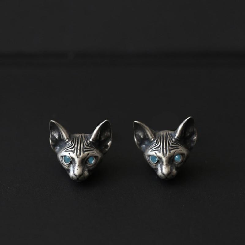 Retro Sphynx Hairless Cat Earings For Men Women Punk Gothic Hiphop Zinc Alloy Stud Earings Kitten Unisex Creative Gift
Retro Sphynx Hairless Cat Earings For Men Women Punk Gothic Hiphop Zinc Alloy Stud Earings Kitten Unisex Creative Gift