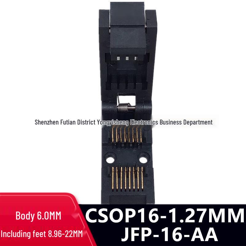 CSOP16 Burn-in Socket JFP-16-AA: DIP16 Programming Socket for Aging Test with 6MM Plastic Seal Width. JFP-16-AA
CSOP16 Burn-in Socket JFP-16-AA: DIP16 Programming Socket for Aging Test with 6MM Plastic Seal Width. JFP-16-AA