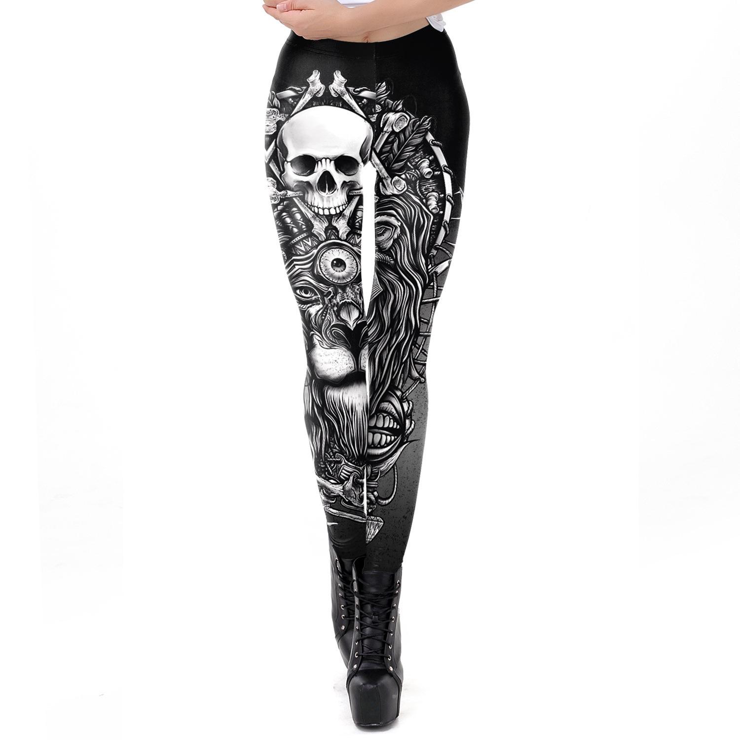 European Popular Skull Rose Print High Waist Butt-Lifting Halloween Leggings L
European Popular Skull Rose Print High Waist Butt-Lifting Halloween Leggings L
