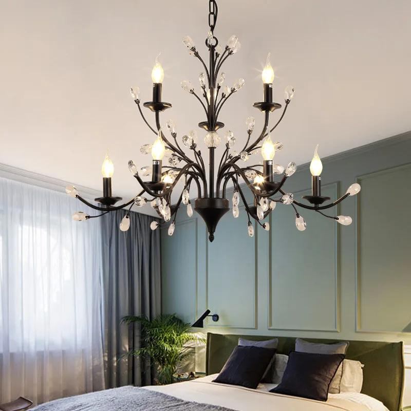 Vintage Crystal Chandeliers for Living Dining Bedroom Kitchen LED Pendant Lamp Lustre American Hotel Villa Hanging Lights Warm White
Vintage Crystal Chandeliers for Living Dining Bedroom Kitchen LED Pendant Lamp Lustre American Hotel Villa Hanging Lights Warm White