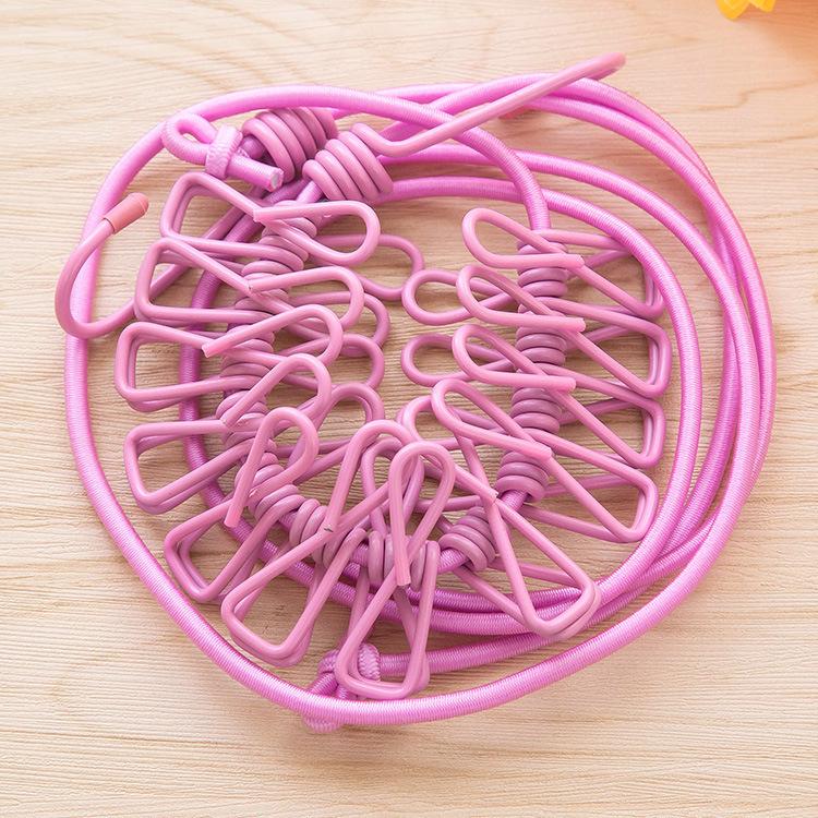 Выдвижная ветрозащитная и нескользящая эластичная дорожная бельевая веревка с 12 прищепками для использования на открытом воздухе розовый
Выдвижная ветрозащитная и нескользящая эластичная дорожная бельевая веревка с 12 прищепками для использования на открытом воздухе розовый