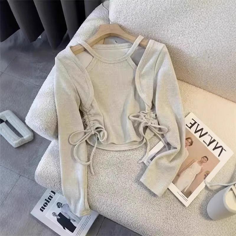 Girls Cold Shoulder Cutout Two-Piece Look Top – Spring 2025, Irregular Drawstring Long/Short Sleeve T-Shirt 100 чорний
Girls Cold Shoulder Cutout Two-Piece Look Top – Spring 2025, Irregular Drawstring Long/Short Sleeve T-Shirt 100 чорний