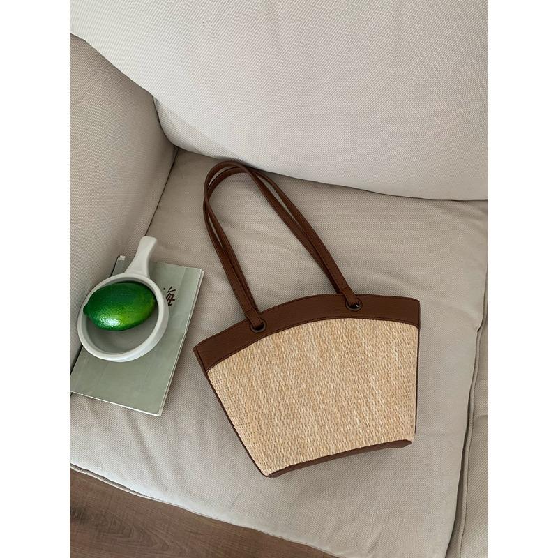 Праздничная пляжная повседневная и модная универсальная сумка через плечо с корзиной для овощей, модная плетеная сумка