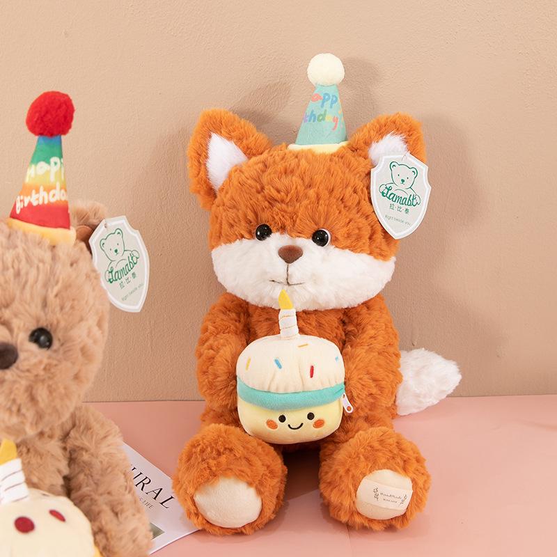 Cartoon Birthday Cake Plush Toy: Cute Bear, Doll, Fox Pillow Gift 40cm, 0.3kg
Cartoon Birthday Cake Plush Toy: Cute Bear, Doll, Fox Pillow Gift 40cm, 0.3kg
