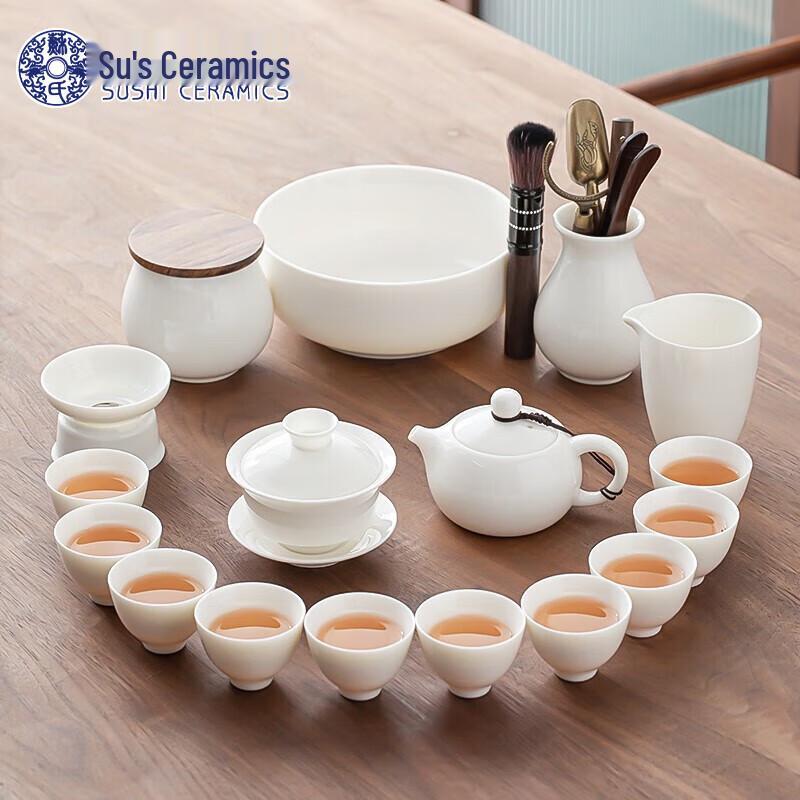 Su s Ceramic J0450 Mutton Fat Jade Tea Set
Su s Ceramic J0450 Mutton Fat Jade Tea Set