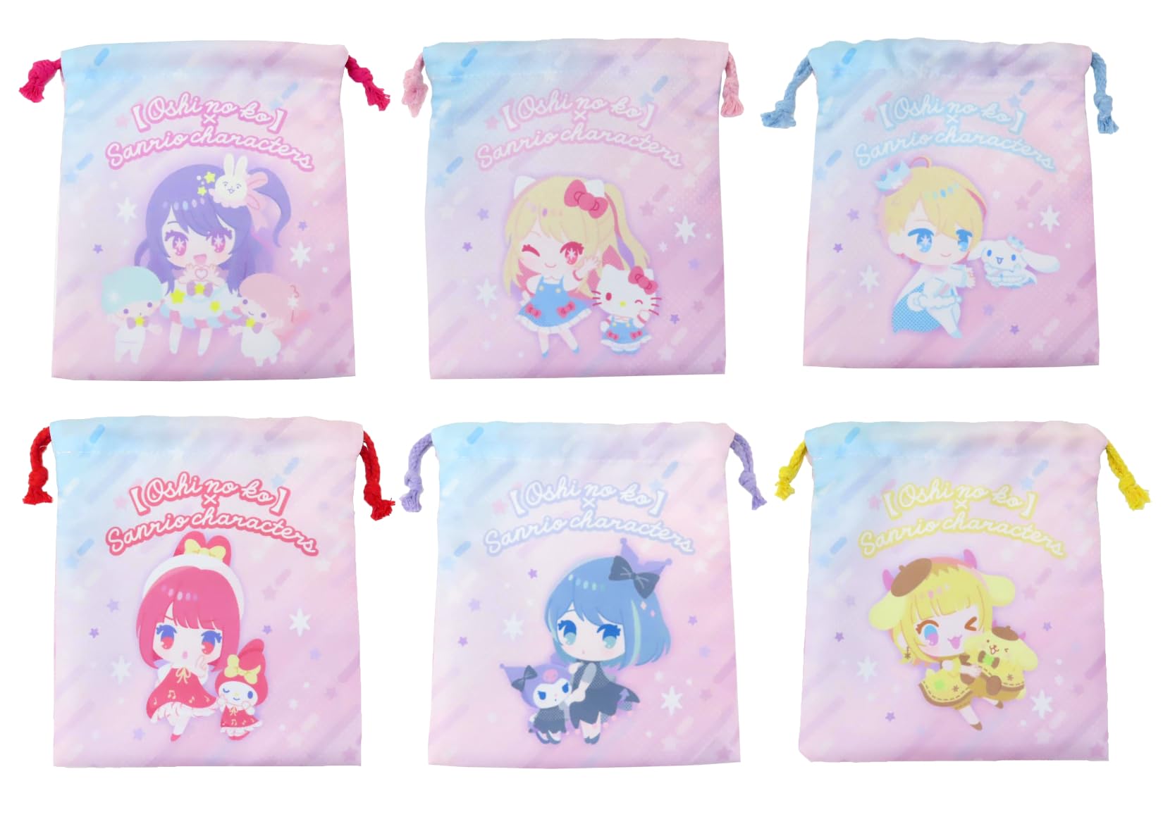 Oshi no Ko x Sanrio Characters Мешочек на шнурке Набор из 6 Little Twin Hoshino Hello Hoshino Arima My Kurokawa K Company (Хосино Ай, Звезды, Руби,
Oshi no Ko x Sanrio Characters Мешочек на шнурке Набор из 6 Little Twin Hoshino Hello Hoshino Arima My Kurokawa K Company (Хосино Ай, Звезды, Руби,