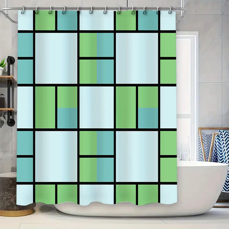 Modern Style Green White Blue Shower Curtain For Bathroom Decor Rectangular Pattern Bath Rug Mat With Hook Rings (180X240Cm) W60H190(CM)-1 Pcs
Modern Style Green White Blue Shower Curtain For Bathroom Decor Rectangular Pattern Bath Rug Mat With Hook Rings (180X240Cm) W60H190(CM)-1 Pcs