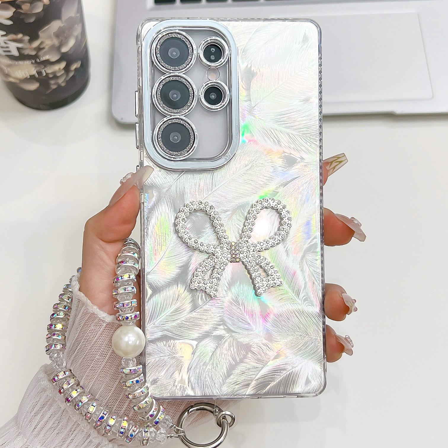For Samsung Galaxy S25 Ultra Case with Strap Big Bow Decor IMD PC+TPU Phone Cover with Glass Lens Film Foil Pattern/Purple
For Samsung Galaxy S25 Ultra Case with Strap Big Bow Decor IMD PC+TPU Phone Cover with Glass Lens Film Foil Pattern/Purple