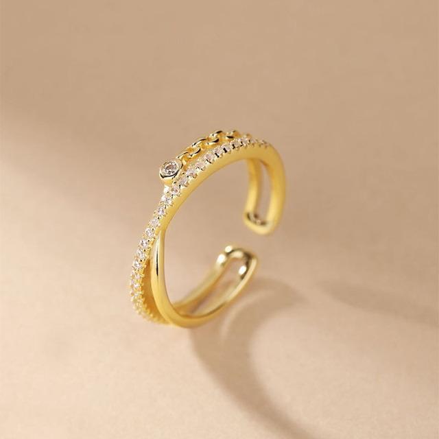 ANENJERY Двошарове двошарове хрестоподібне кільце з мікроцирконом для жінок, регульовані особисті аксесуари Resizable
ANENJERY Двошарове двошарове хрестоподібне кільце з мікроцирконом для жінок, регульовані особисті аксесуари Resizable