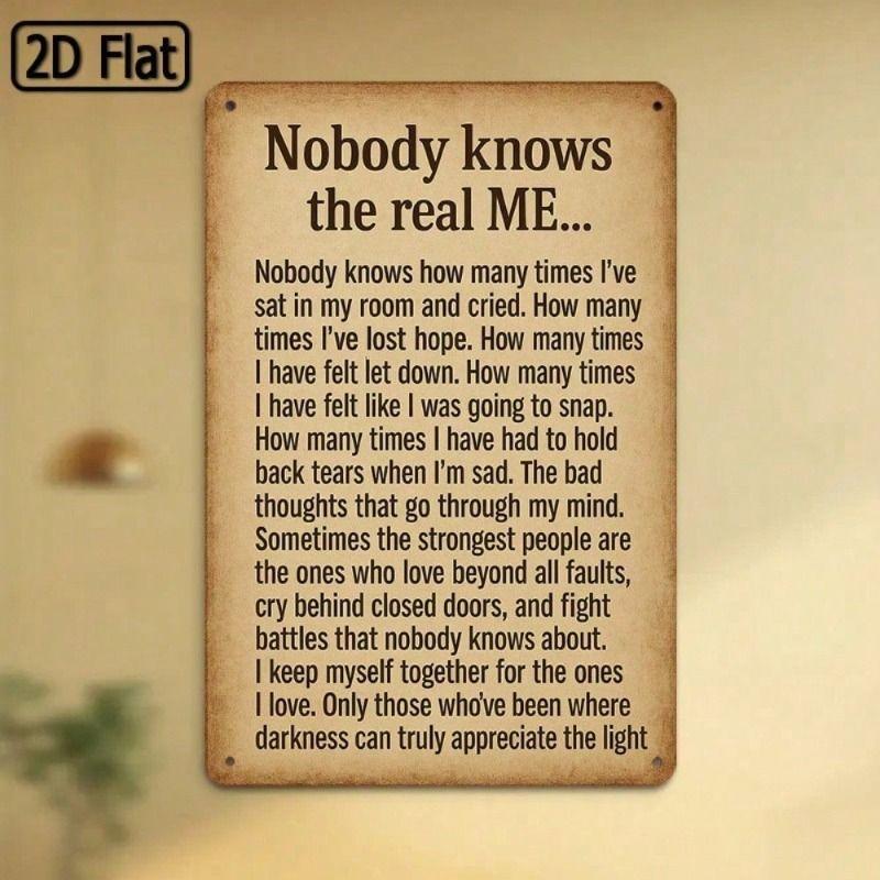 Metal Poster Nobody Knows The Real Me Vintage Wall Art For Living Room
Metal Poster Nobody Knows The Real Me Vintage Wall Art For Living Room