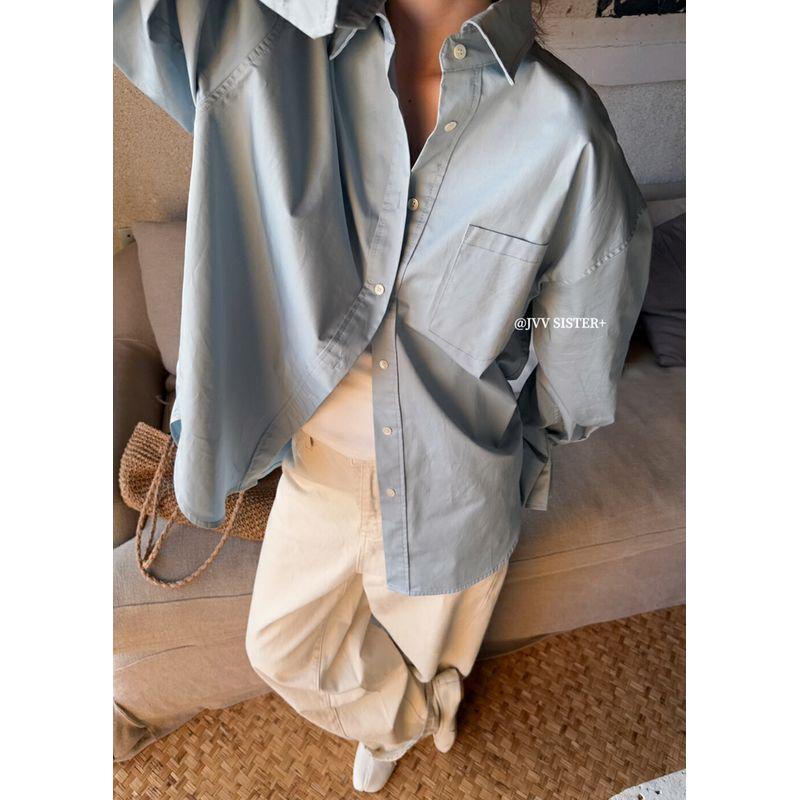 Yellow Shirt for Women Early Autumn New Arrival Lazy Feeling Wear Match Niche Shirt Korean Style Boyfriend Wind Loose Outerwear Long-Sleeved Tops Blue L
Yellow Shirt for Women Early Autumn New Arrival Lazy Feeling Wear Match Niche Shirt Korean Style Boyfriend Wind Loose Outerwear Long-Sleeved Tops Blue L