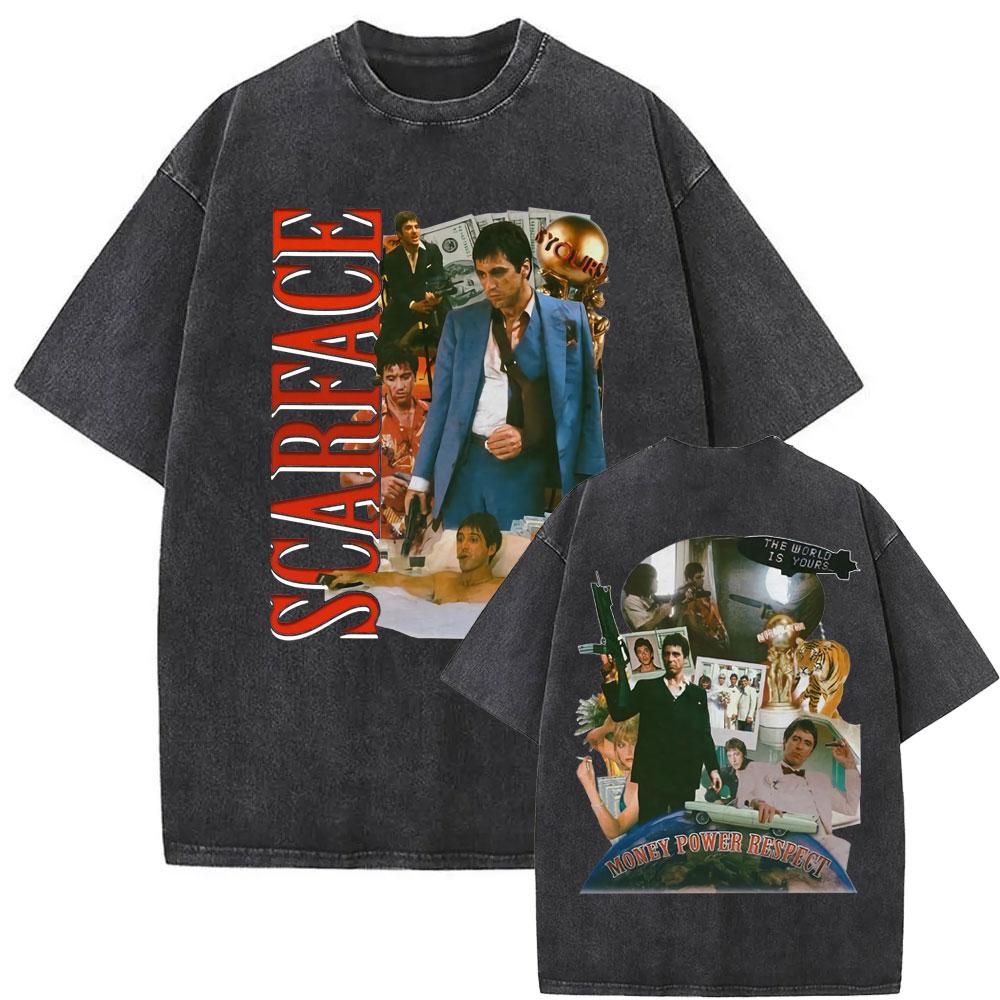 Washed Vintage Scarface Movie Al Pacino As Tony Montana Graphic Print Tshirts Men Casual s Trend Tees Male Oversized T Shirts S
Washed Vintage Scarface Movie Al Pacino As Tony Montana Graphic Print Tshirts Men Casual s Trend Tees Male Oversized T Shirts S