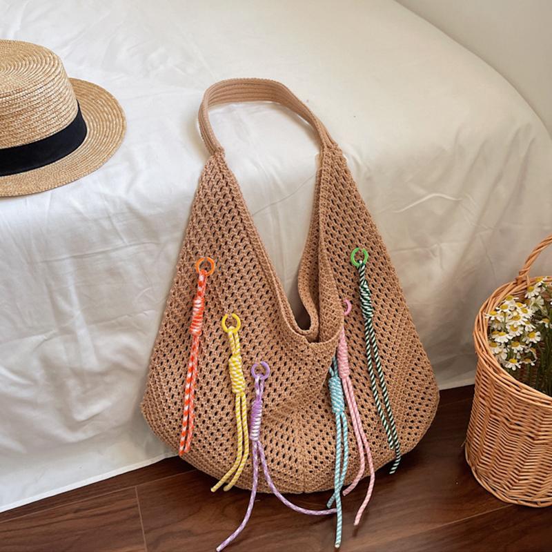 Women s Large Capacity Bucket Bag Hollow Out Woven Design Summer Single Shoulder Soft Cotton City Chic Style Tote Bag CLE 40x27cm хакі
Women s Large Capacity Bucket Bag Hollow Out Woven Design Summer Single Shoulder Soft Cotton City Chic Style Tote Bag CLE 40x27cm хакі