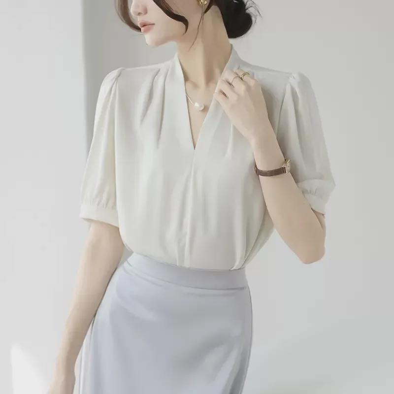 Women s Satin Drapey Short-Sleeve Shirt - 2025 Summer French Style Professional Top XL (115-124 Jin)
Women s Satin Drapey Short-Sleeve Shirt - 2025 Summer French Style Professional Top XL (115-124 Jin)