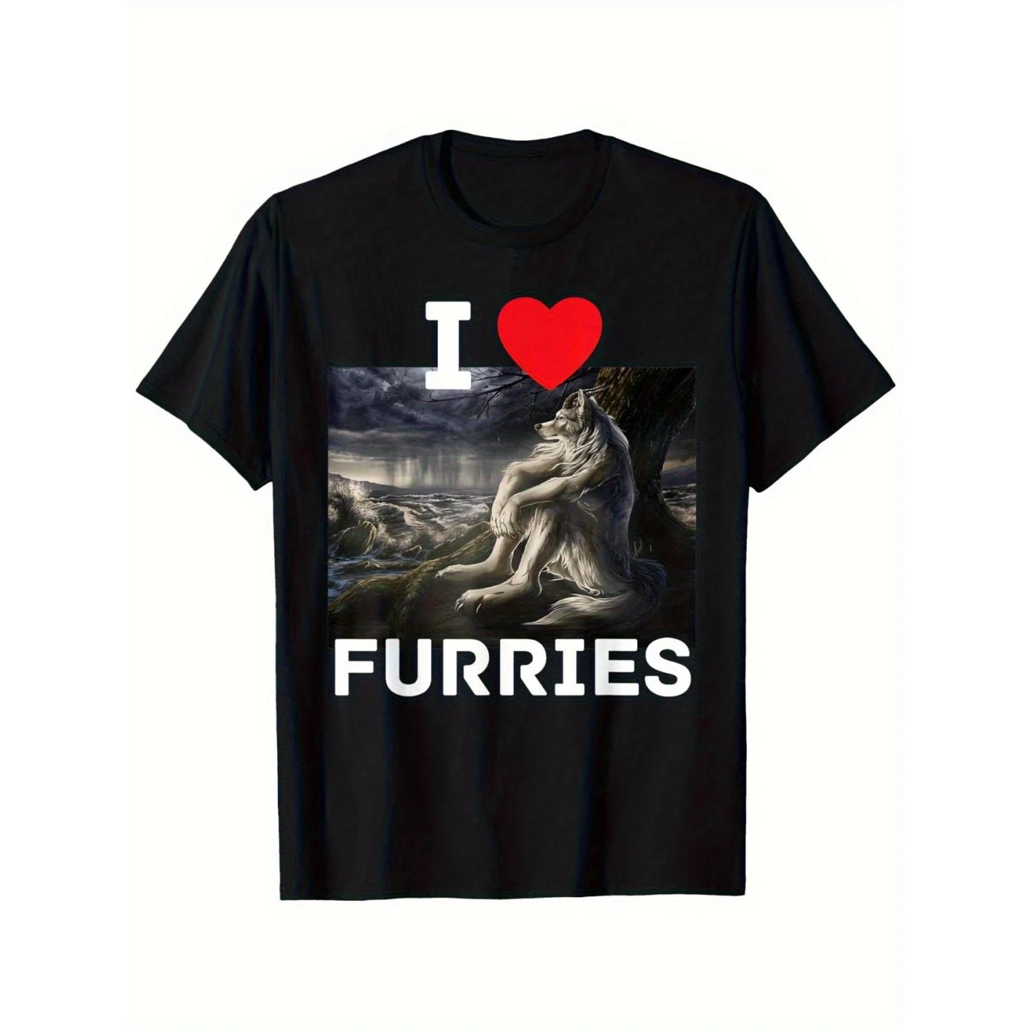 I Love Furry Funny Werewolf T-shirt - Round Neck, Black Print Pattern S-4XL Casual Short Sleeved S чёрный
I Love Furry Funny Werewolf T-shirt - Round Neck, Black Print Pattern S-4XL Casual Short Sleeved S чёрный