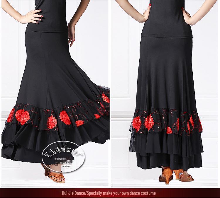 Sequined Embroidered Ballroom Performance Dance Skirt with Wide Hem One Size (Skirt Length 90cm) чёрный/красный
Sequined Embroidered Ballroom Performance Dance Skirt with Wide Hem One Size (Skirt Length 90cm) чёрный/красный