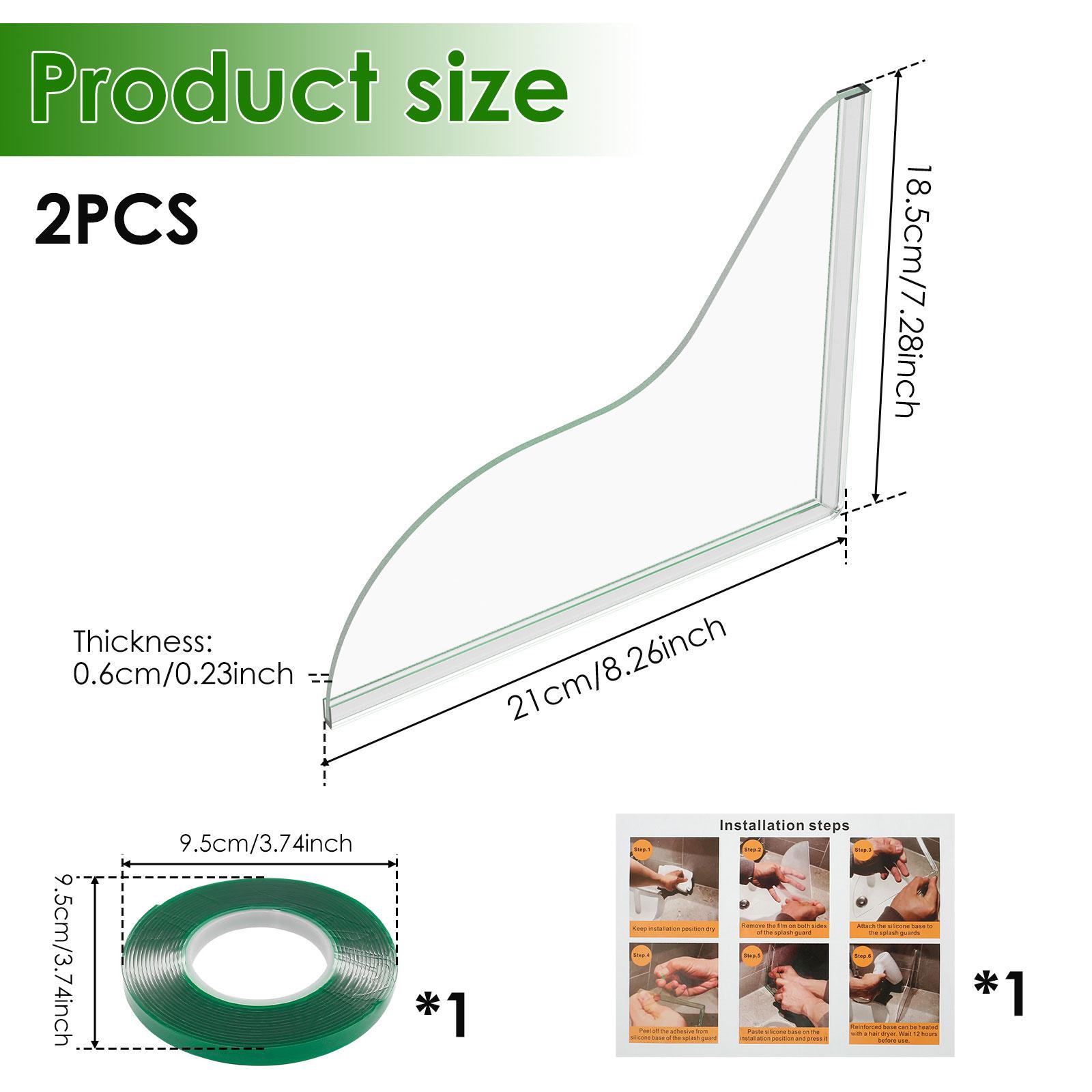 2Pcs Self- Adhesive Shower Splash Guard Waterproof Acrylic Transparent Reusable Bathtub Wash Basin Water Guards Easy To Install
2Pcs Self- Adhesive Shower Splash Guard Waterproof Acrylic Transparent Reusable Bathtub Wash Basin Water Guards Easy To Install