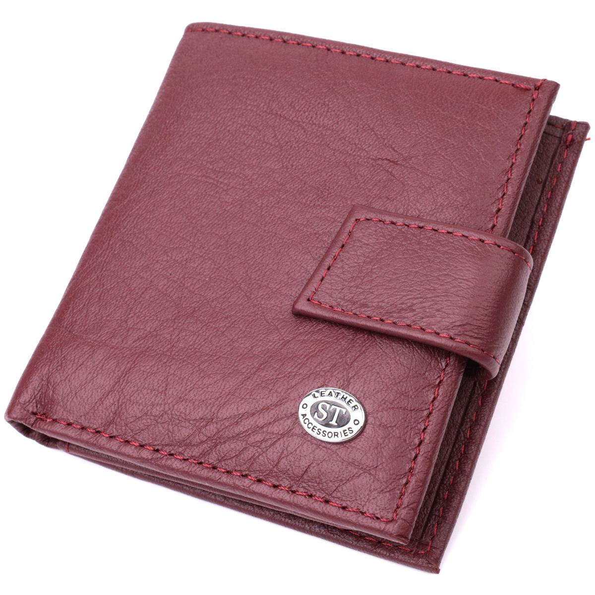 Компактный женский кошелек из натуральной кожи ST Leather Wallet 22674 Бордовый 
Компактный женский кошелек из натуральной кожи ST Leather Wallet 22674 Бордовый