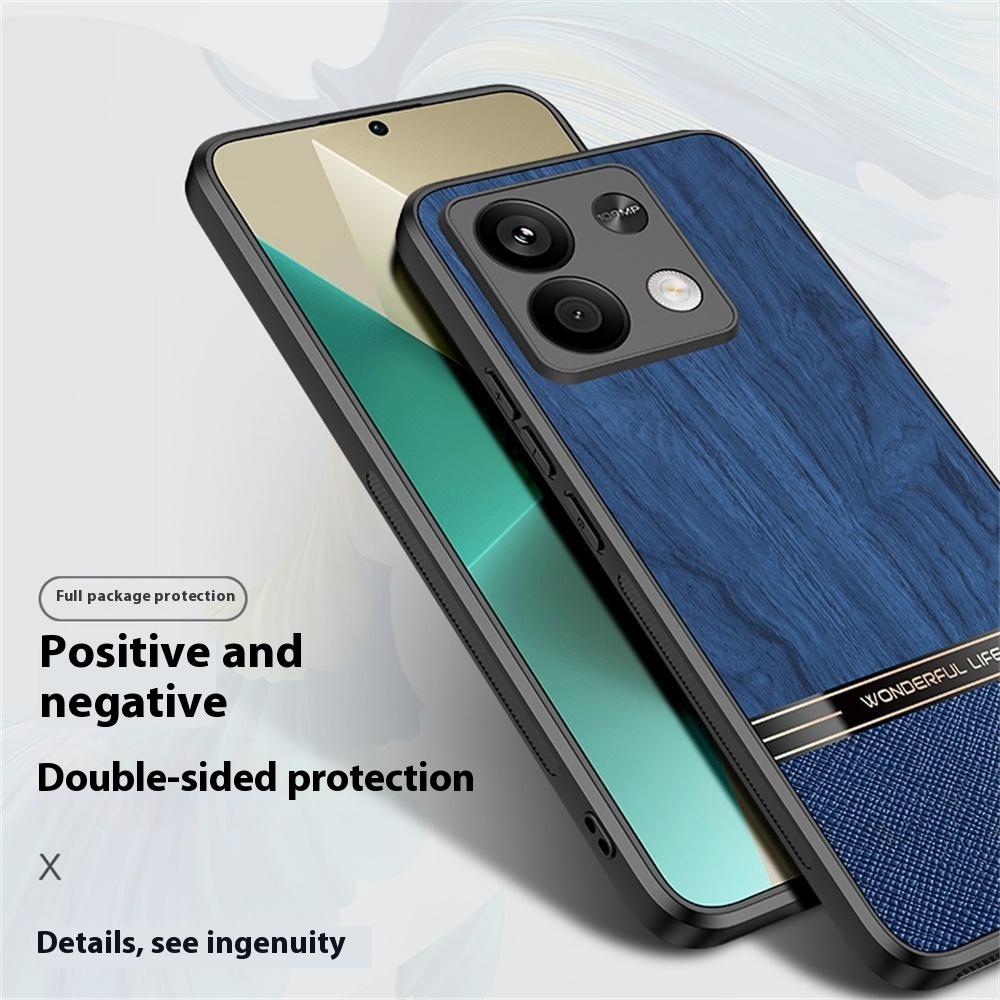 For Xiaomi Redmi Note 13 5G Case Wood Texture Leather Coated TPU Phone Protective Cover Blue
For Xiaomi Redmi Note 13 5G Case Wood Texture Leather Coated TPU Phone Protective Cover Blue